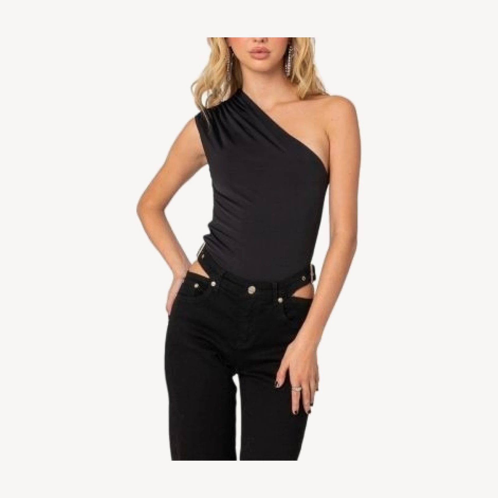 Edikted Tabby Gathered One Shoulder Bodysuit