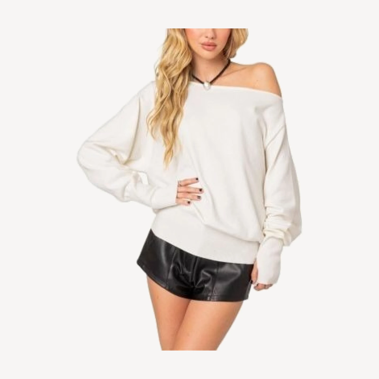 Edikted Off Shoulder Oversized Sweater