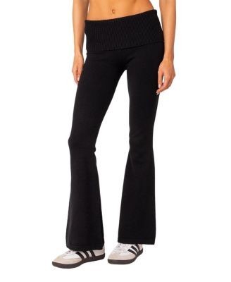 Edikted Desiree Knitted Low Rise Fold Over Pants