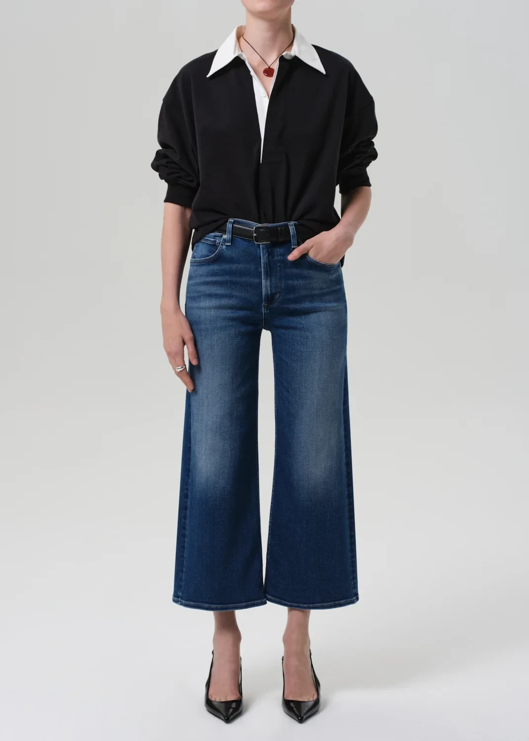 Lyra Wide Leg Crop Clean Hem in Augusta