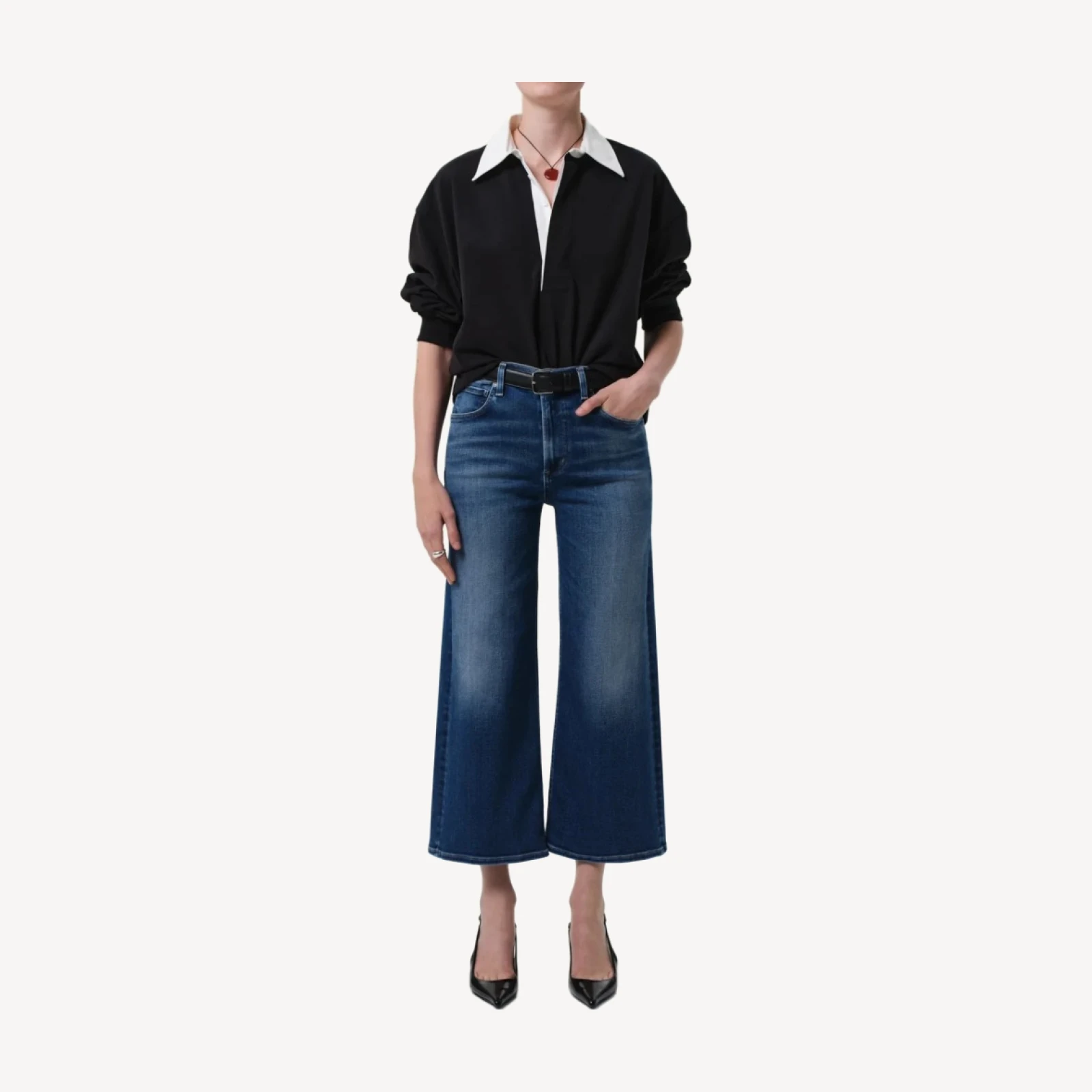 Lyra Wide Leg Crop Clean Hem in Augusta