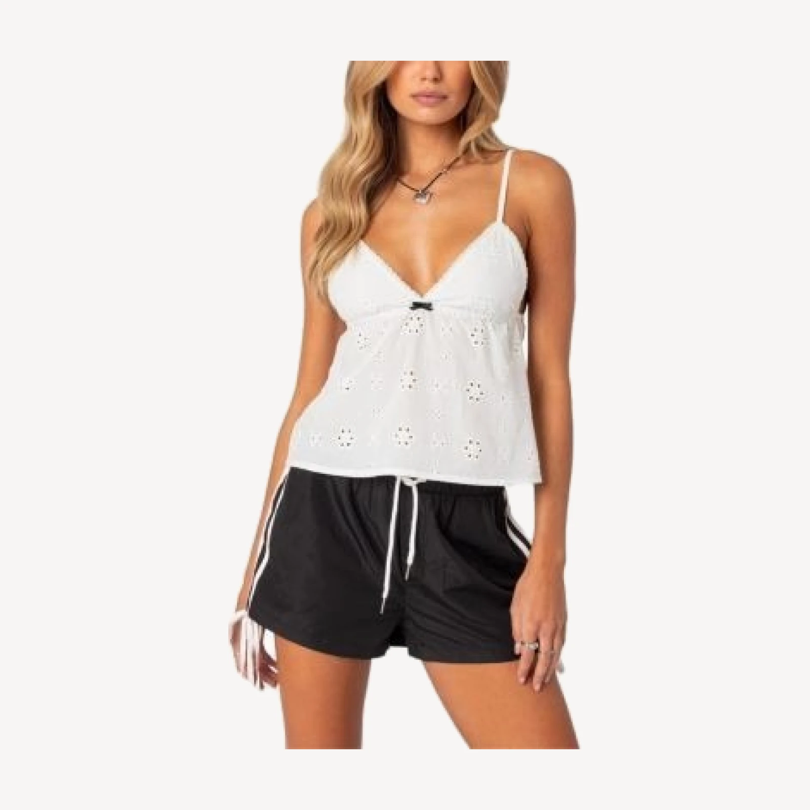 Edikted Emilie Eyelet Tank Top