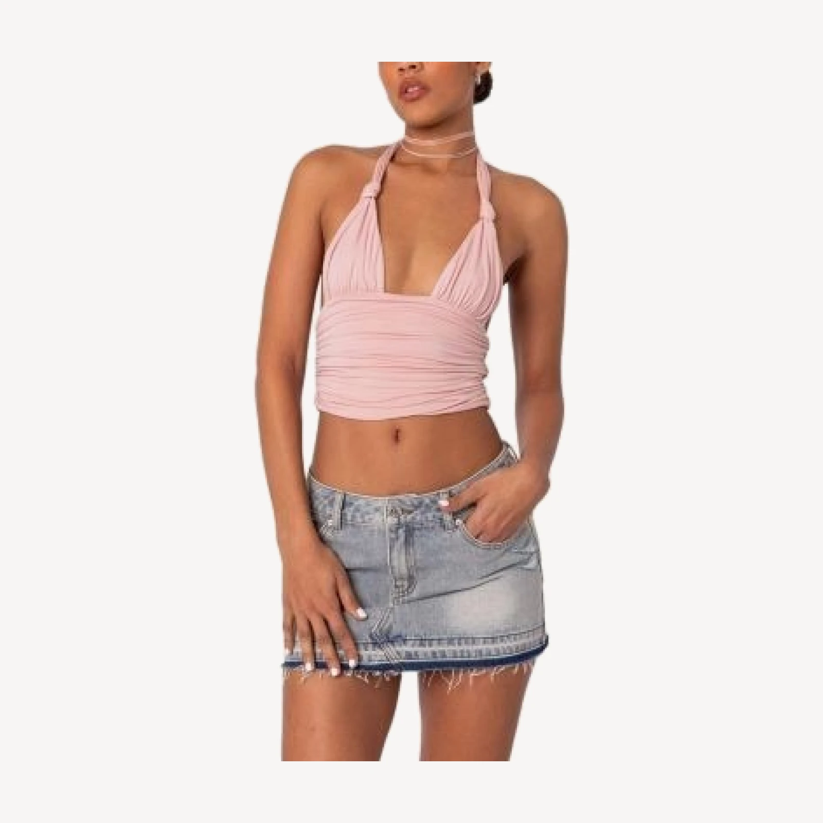 Edikted Lillie Knotted Halter Top