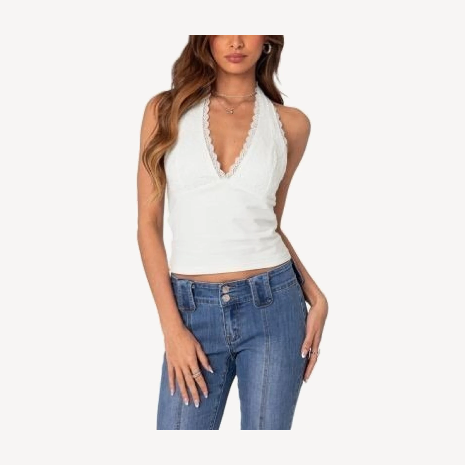 Edikted Carolyn Lacey Halter Top