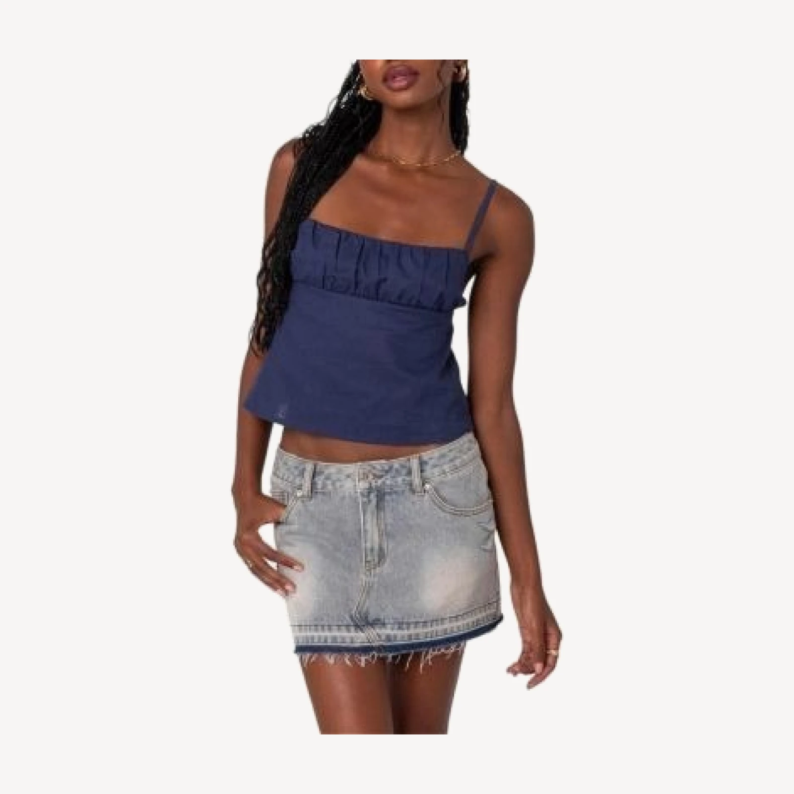Edikted Linen Look Open Back Top