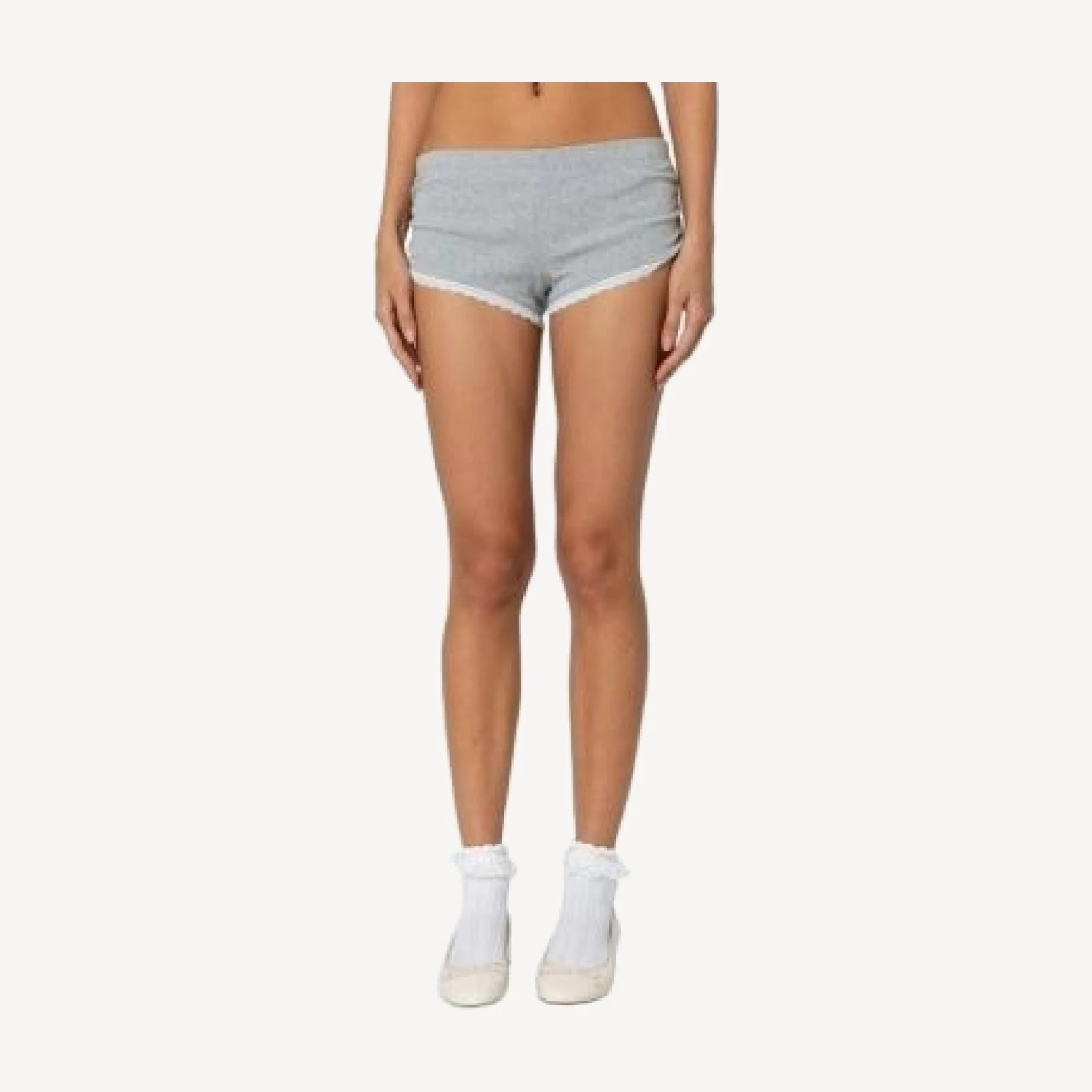 Edikted Kadence Ruched Lace Trim Shorts