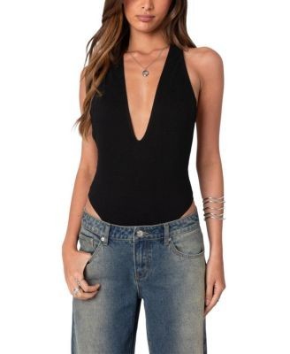 Edikted Deep V Backless Bodysuit