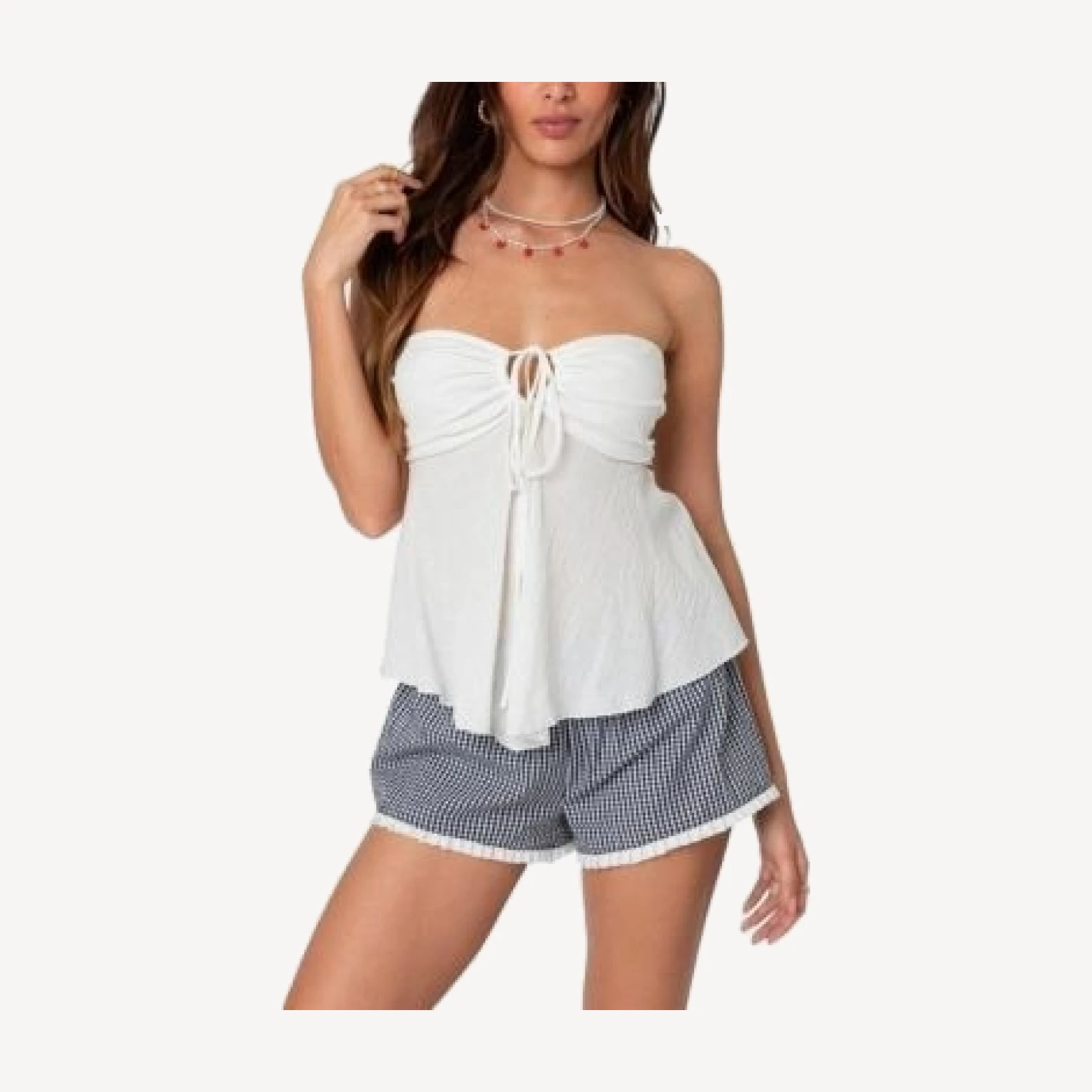 Edikted Tadria Drawstring Baby Doll Top