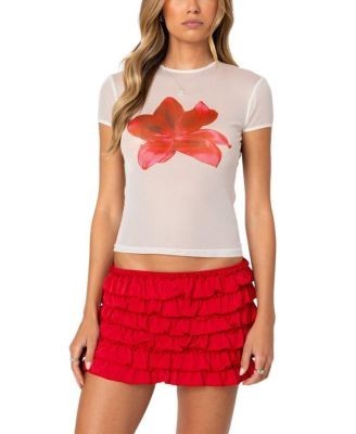 Edikted Aloha Sheer Mesh Tee