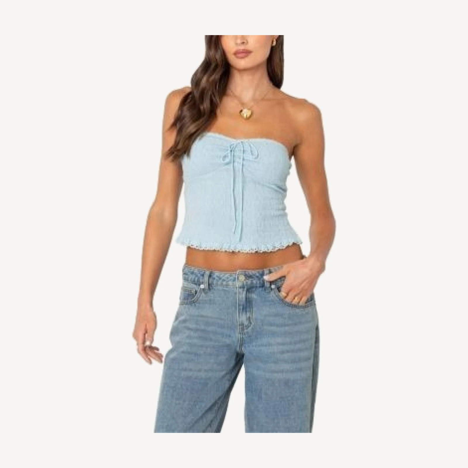 Edikted Lacey Knit Tube Top