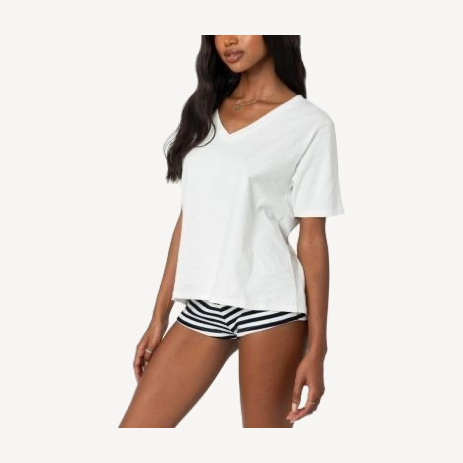 Edikted Loose Fit V Neck T Shirt