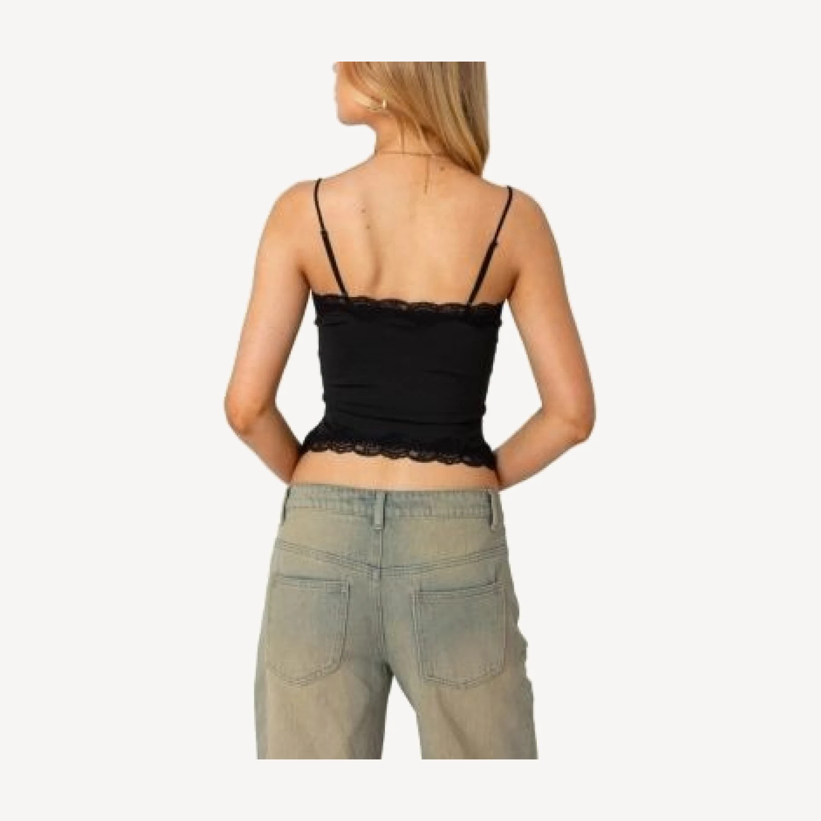 Edikted Cruella Lace Trim Tank Top