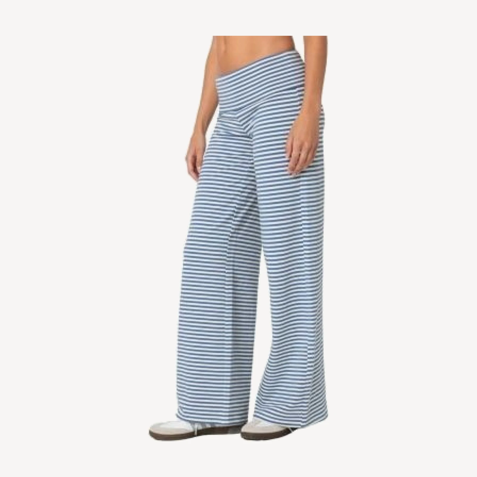 Edikted Lilah Striped Fold Over Pants
