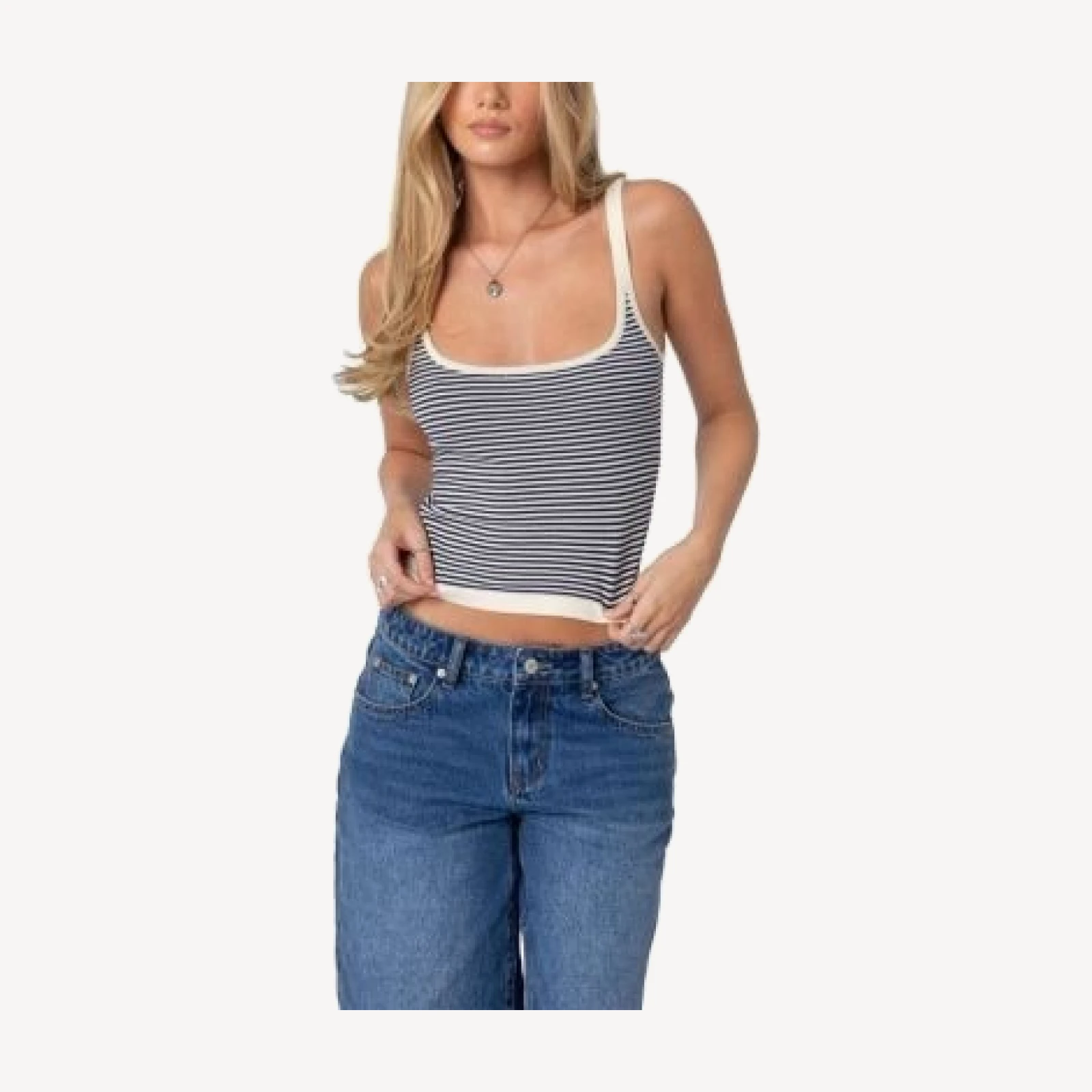 Edikted Saylor Striped Knit Tank Top