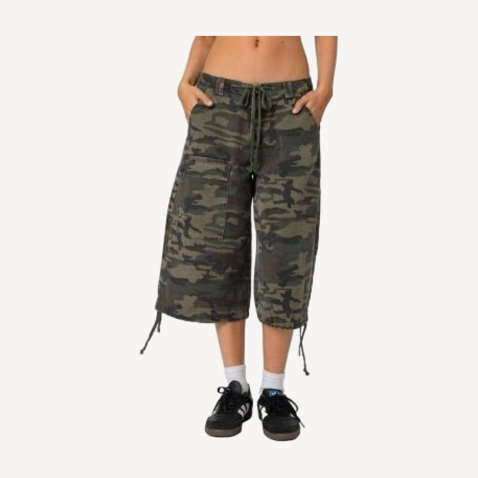 Edikted Camo Cargo Bermuda Shorts