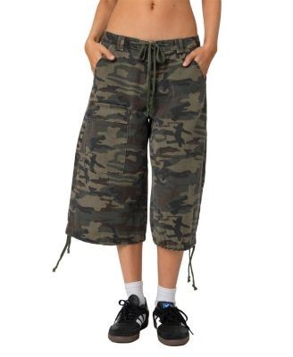 Edikted Camo Cargo Bermuda Shorts