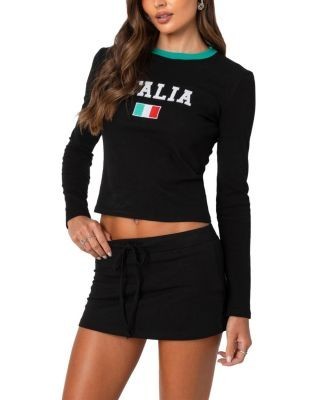 Edikted Italy Long Sleeve T Shirt