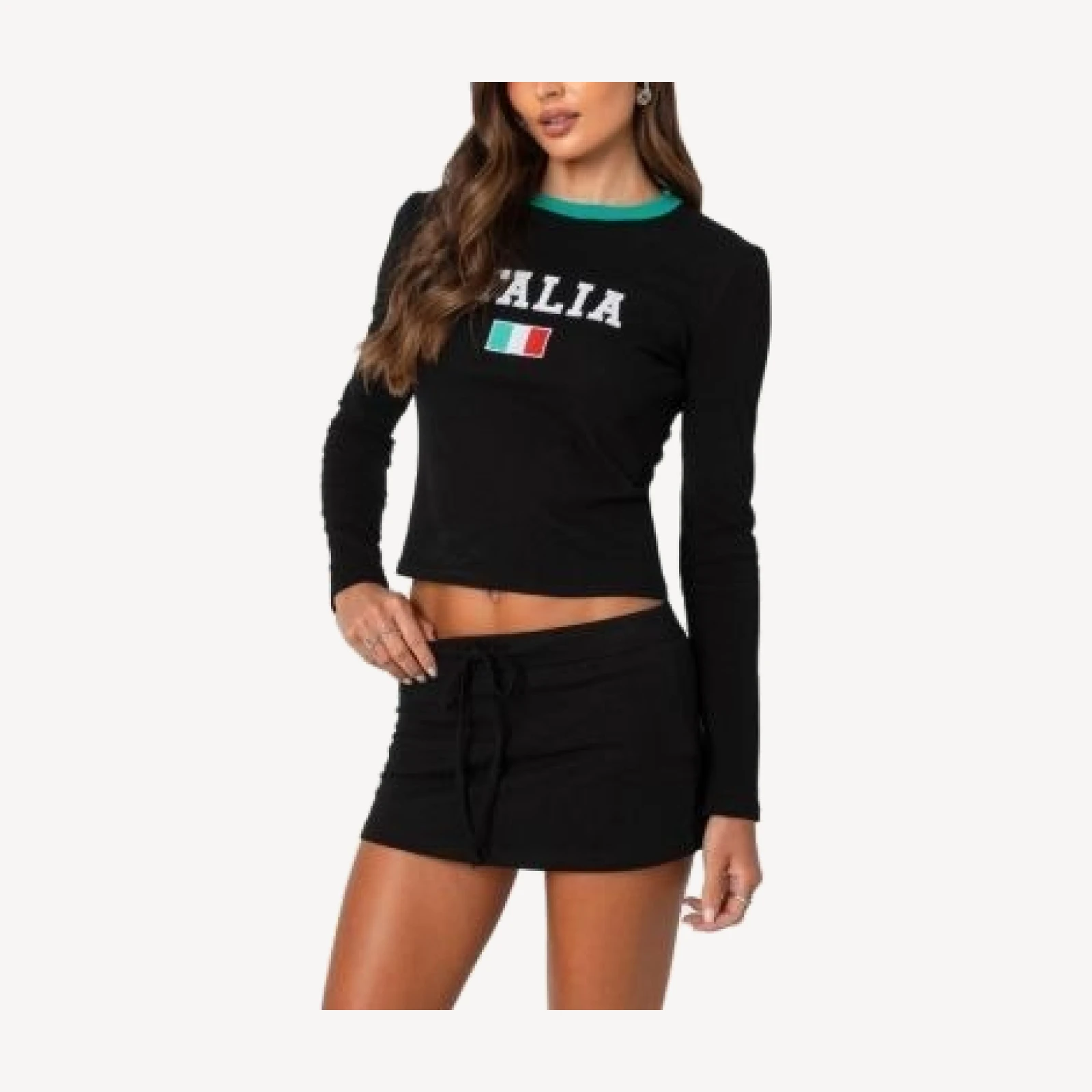 Edikted Italy Long Sleeve T Shirt