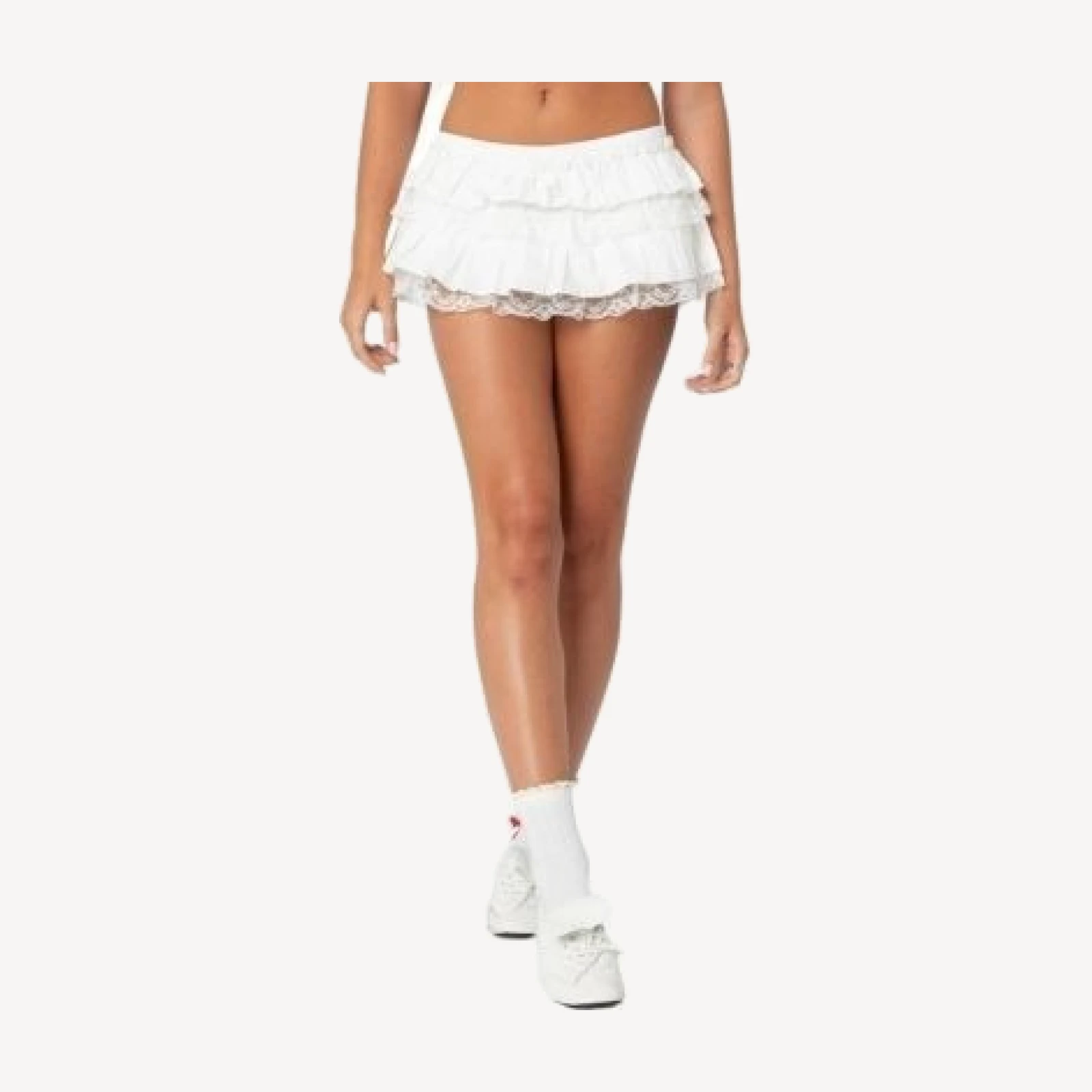 Edikted Lacey Ruffled Bloomer Skort