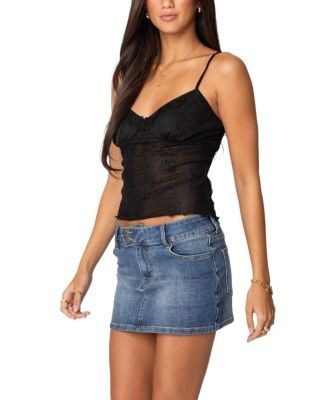 Edikted Angelina Sheer Lace Tank Top