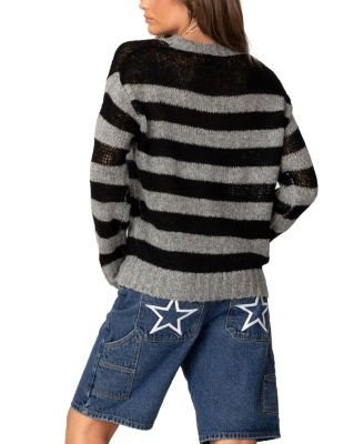 Edikted Light Knit Striped Sweater