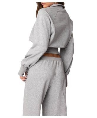 Edikted Bailey French Terry Quarter Zip Top