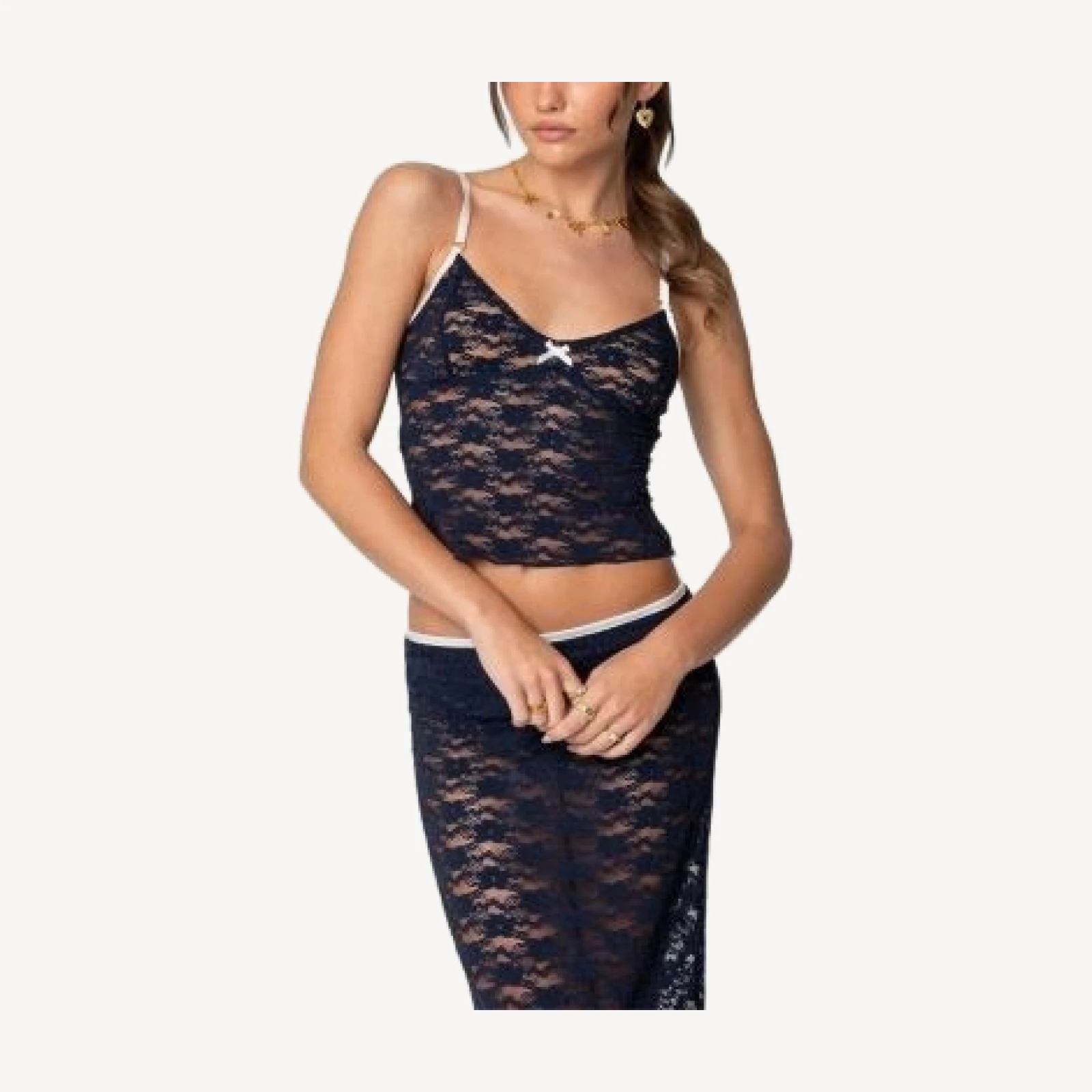 Edikted Vara Sheer Lace Top