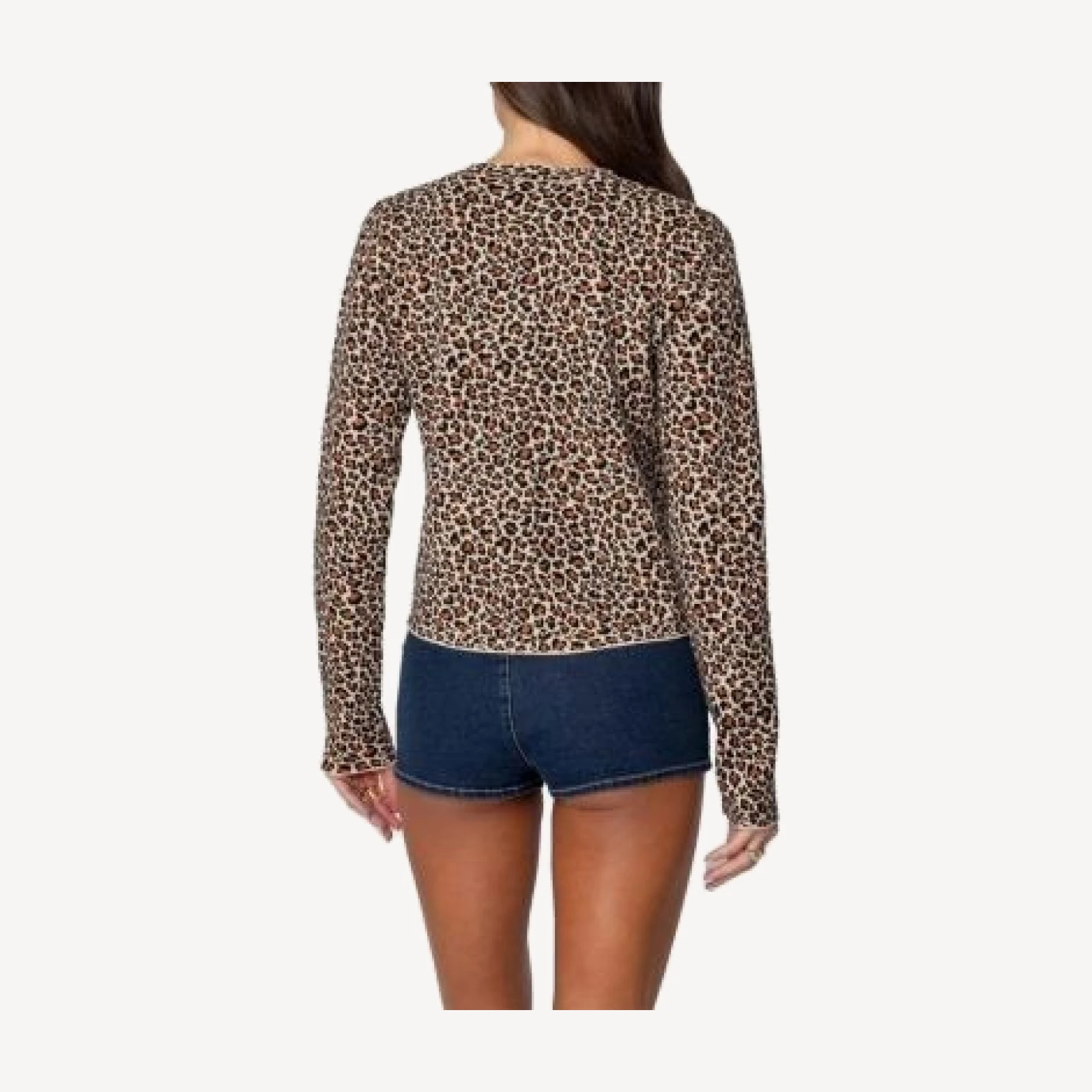 Edikted Leopard Printed Knit Cardigan