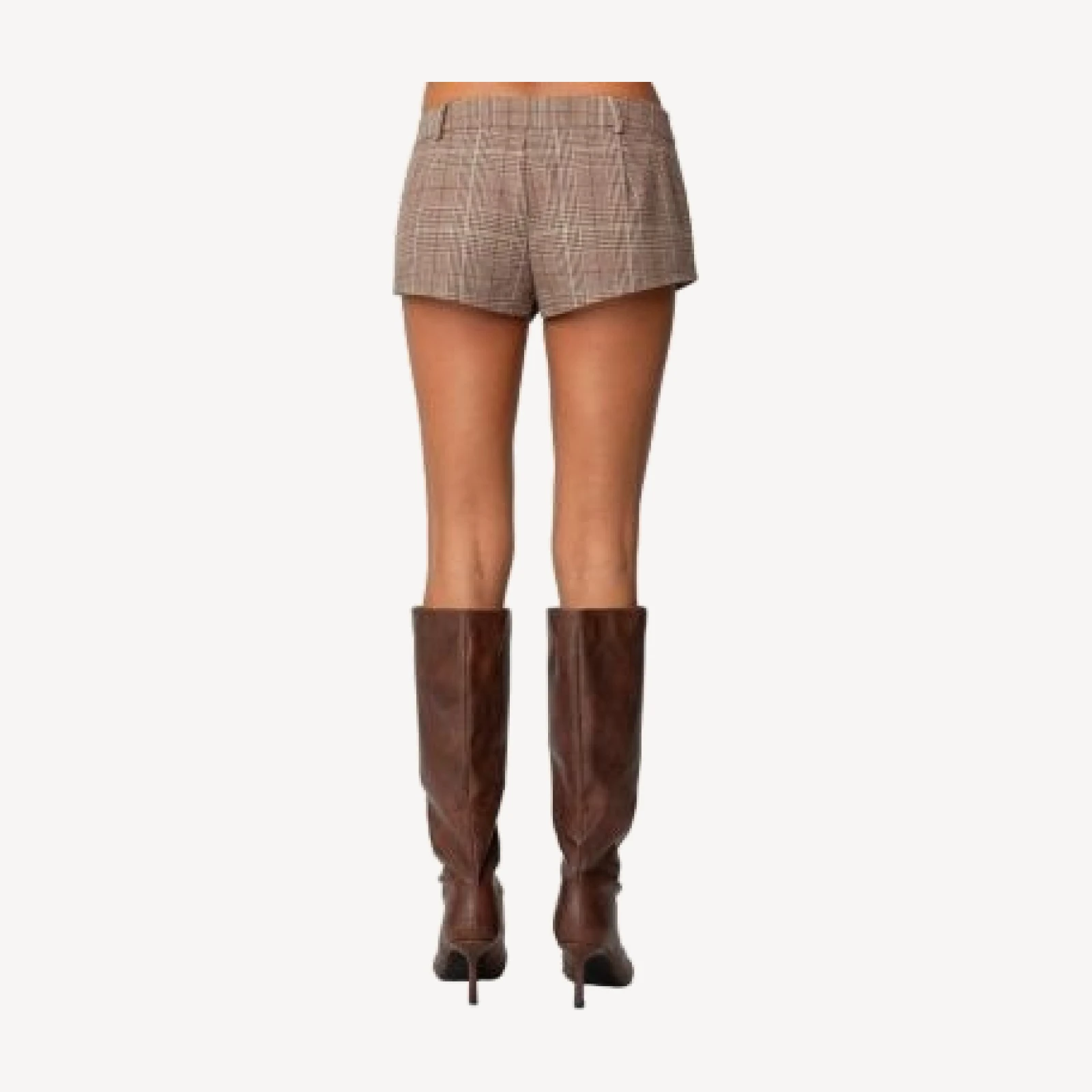 Edikted Phoeby Houndstooth Plaid Shorts