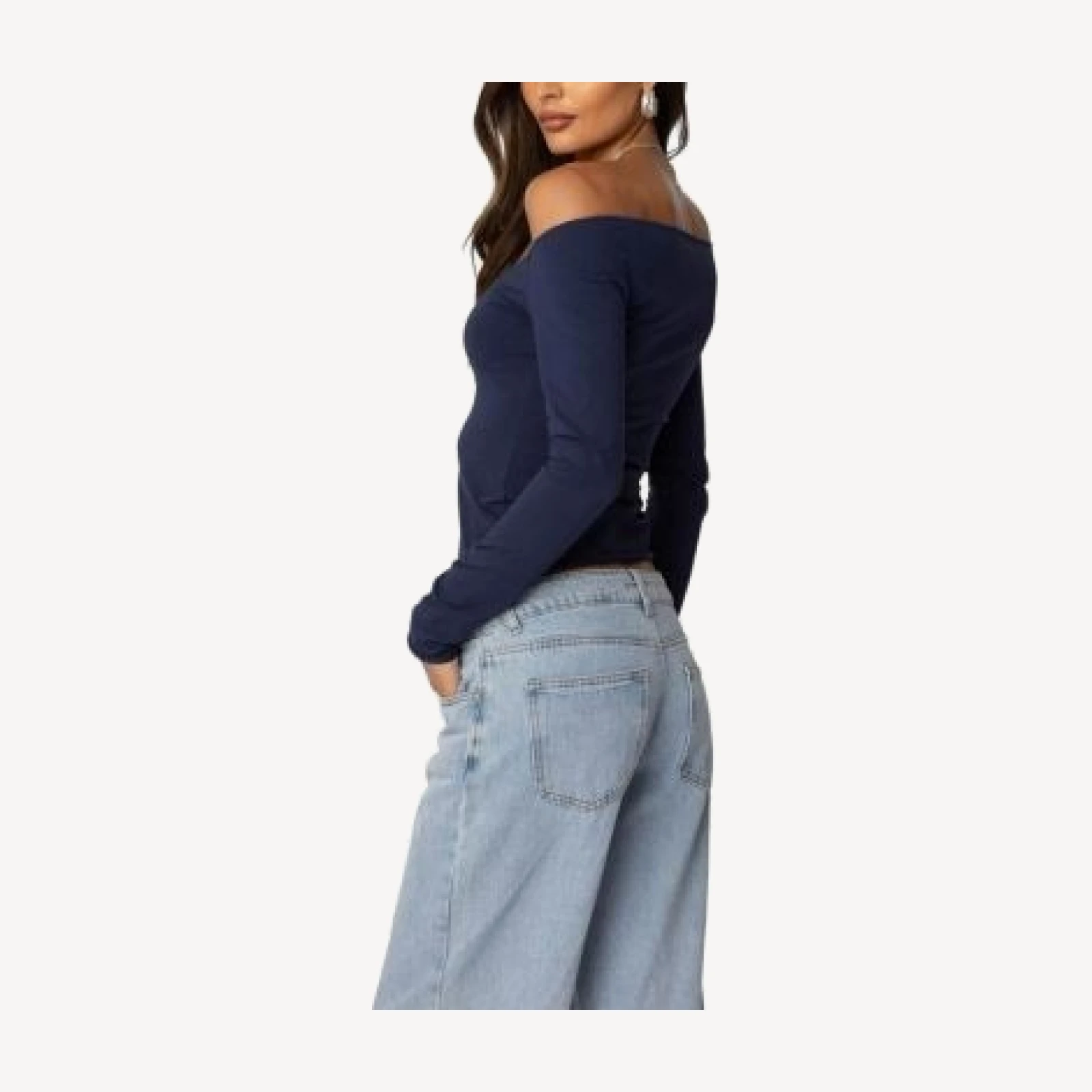 Edikted Nattie Off Shoulder V Neck Top