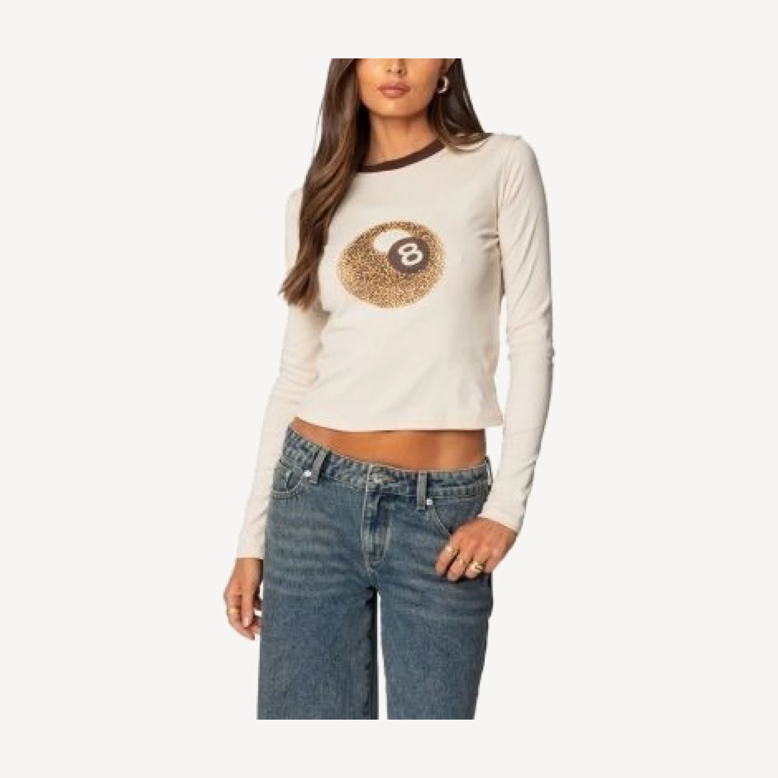 Edikted Leopard 8 Long Sleeve T Shirt