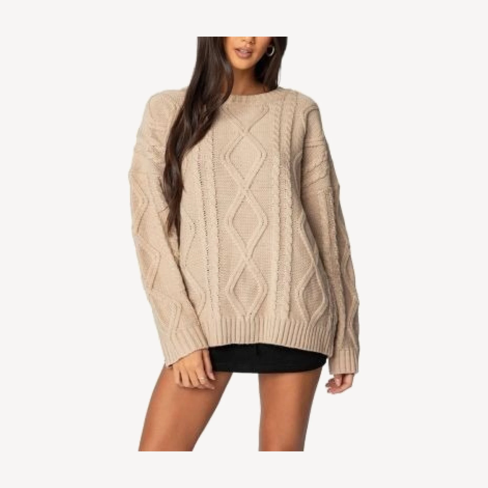 Edikted Kennedy Oversized Cable Knit Sweater