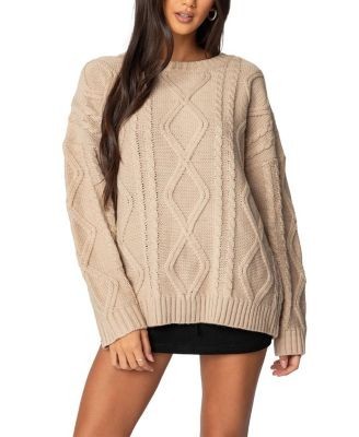 Edikted Kennedy Oversized Cable Knit Sweater