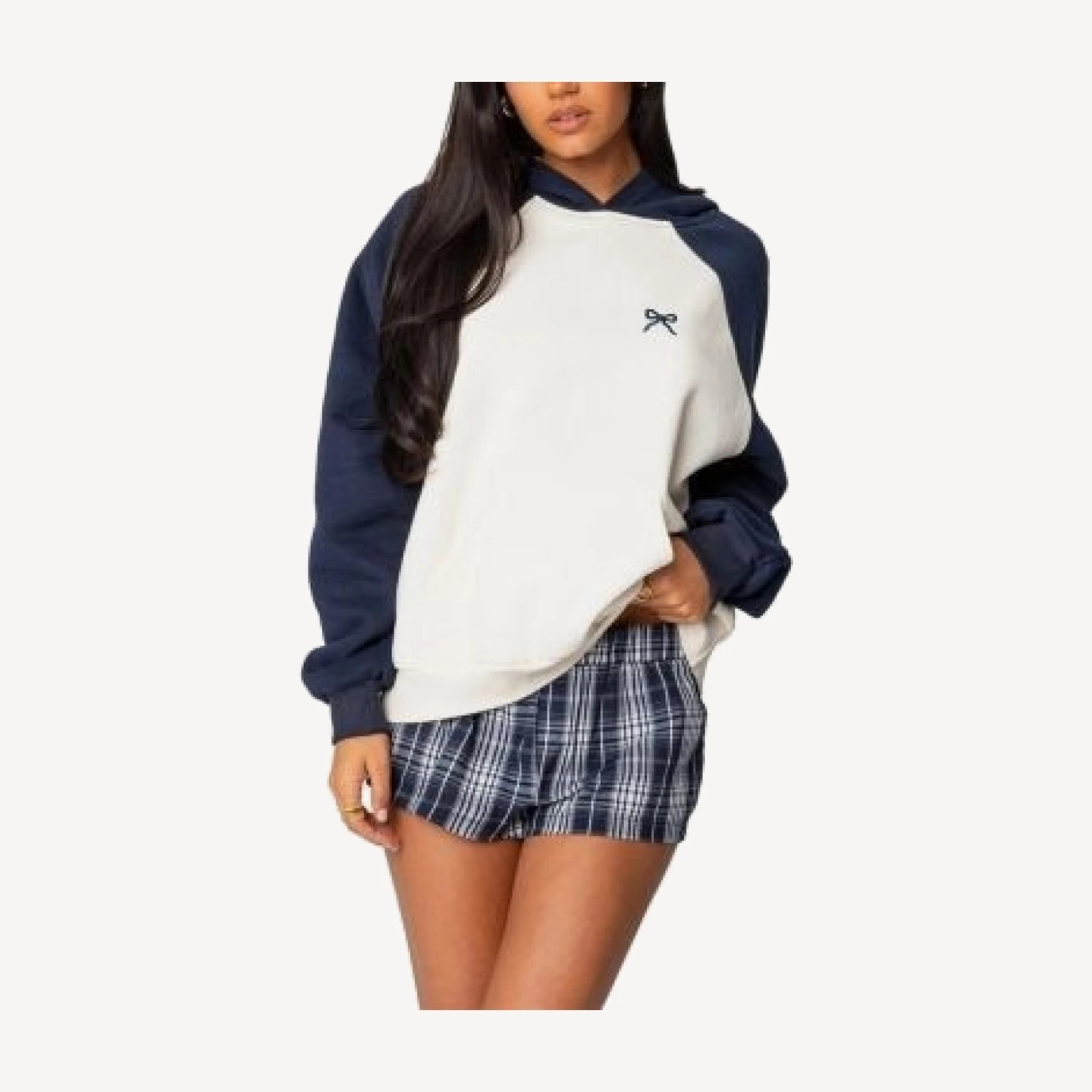 Edikted Raglan Bow Oversized Hoodie
