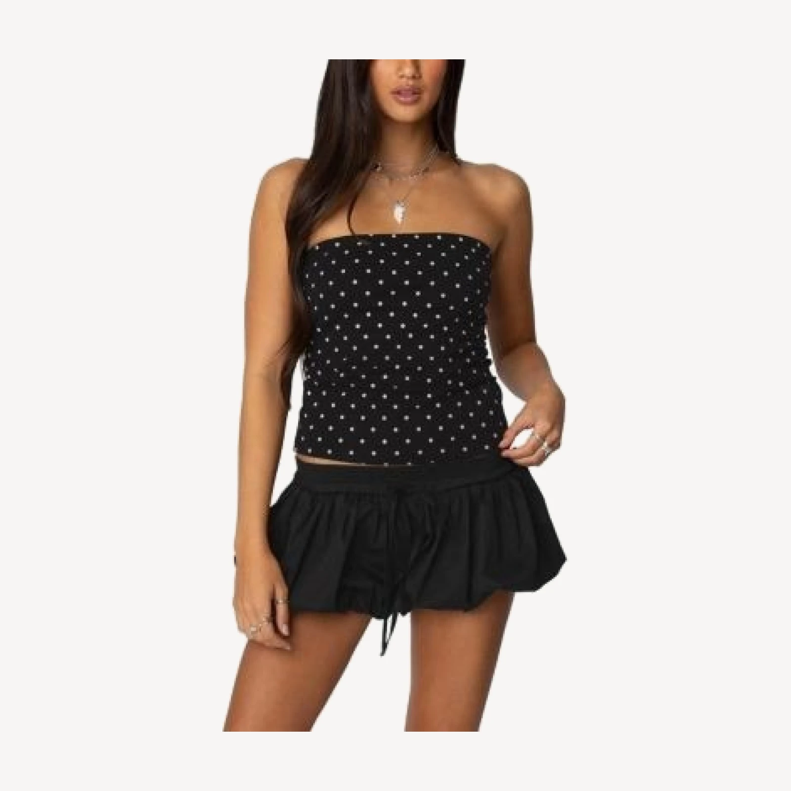 Edikted Polka Dot Built In Bra Tube Top
