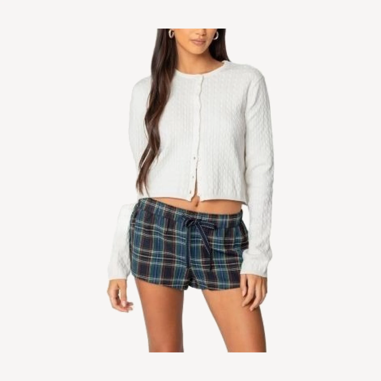 Edikted Crisada Cable Knit Cardigan