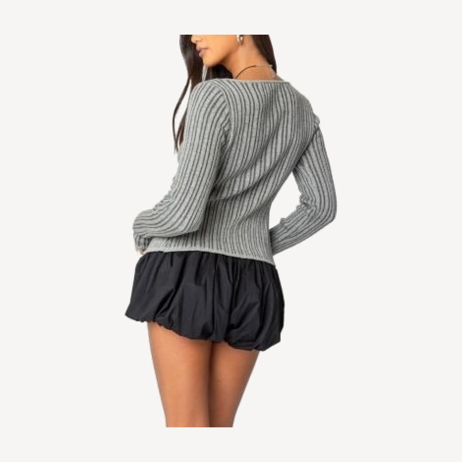Edikted Bowtie Split Front Knit Top