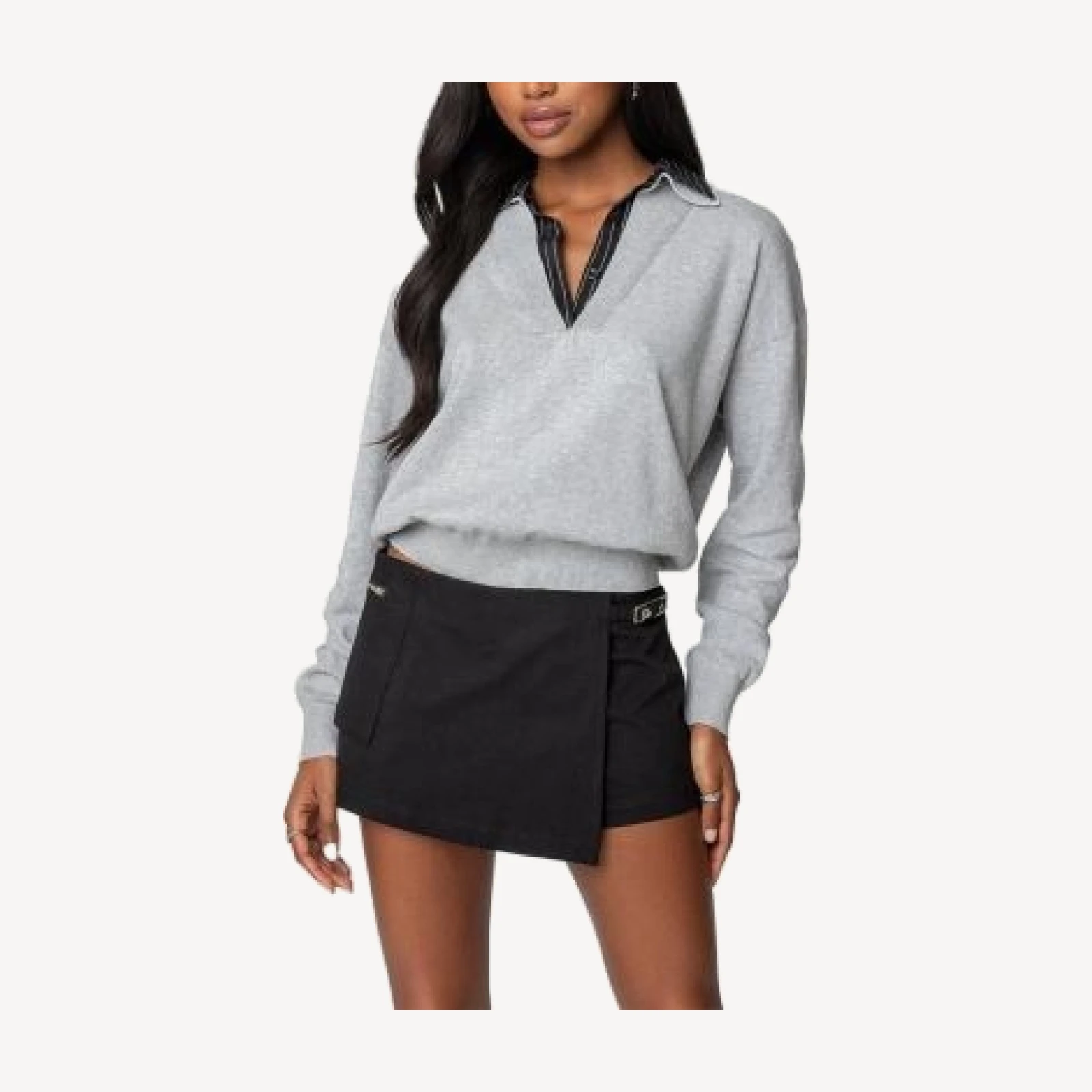 Edikted Rue Double Collared Sweater