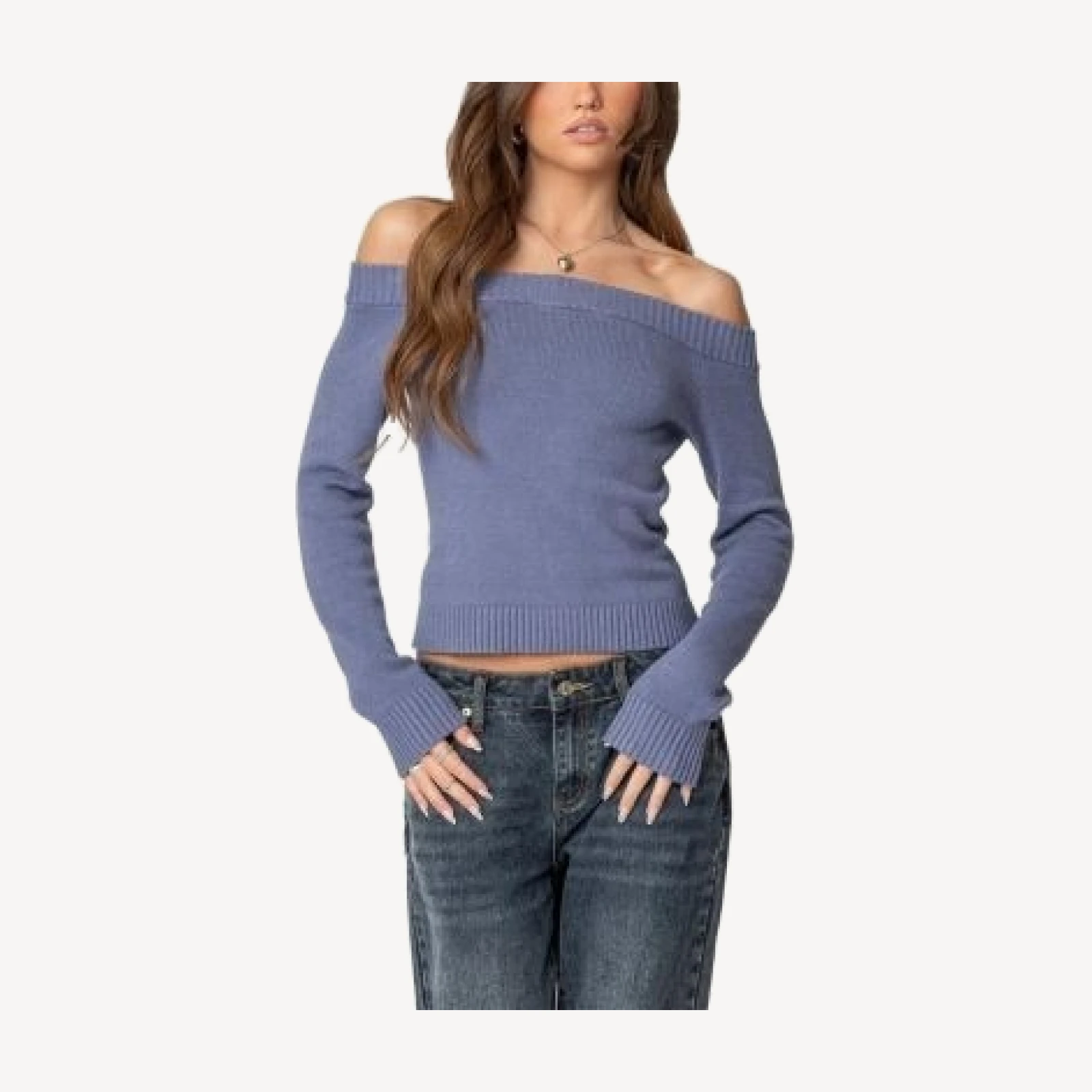 Edikted Elona Off Shoulder Knit Top