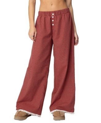 Edikted Dakota Plaid Pants