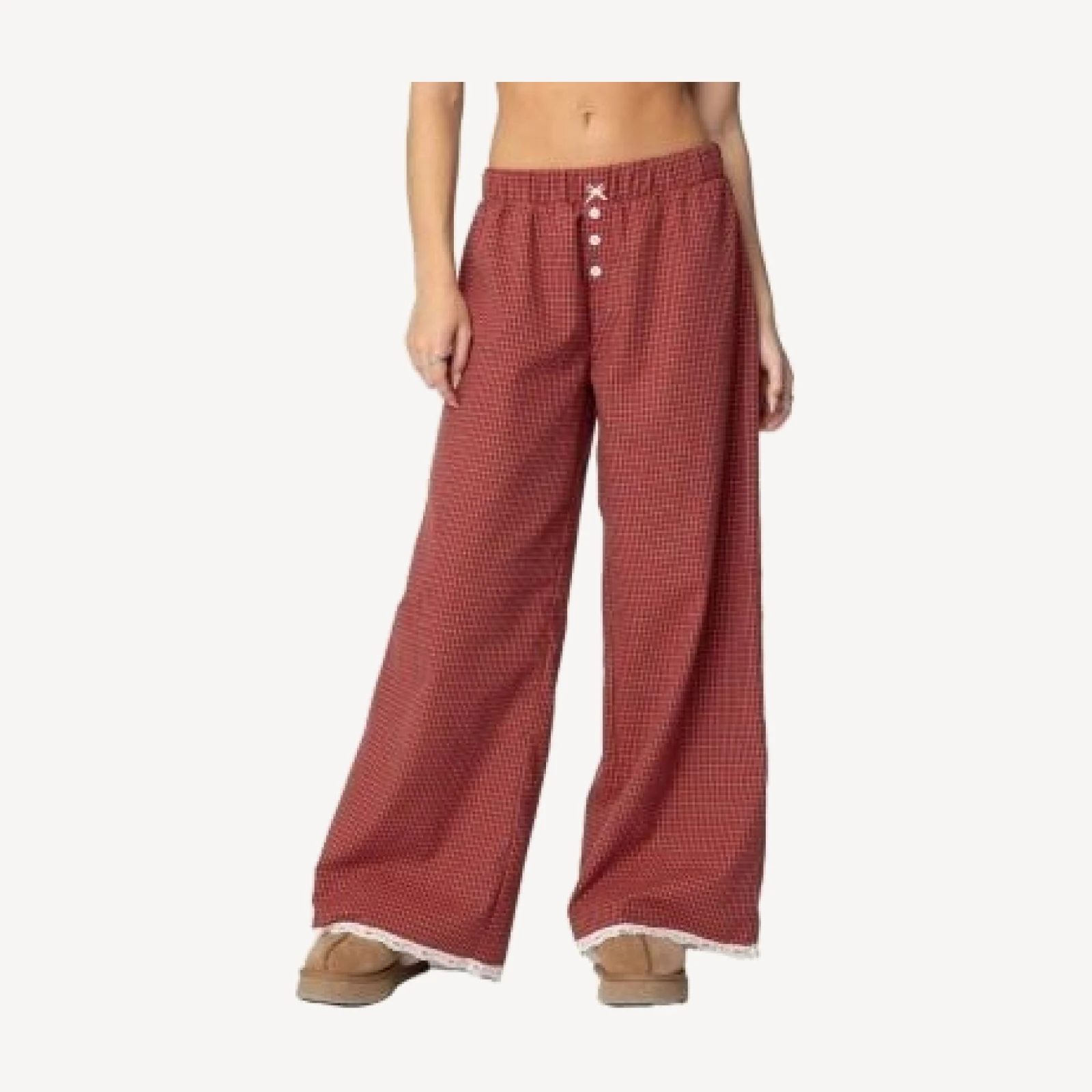 Edikted Dakota Plaid Pants