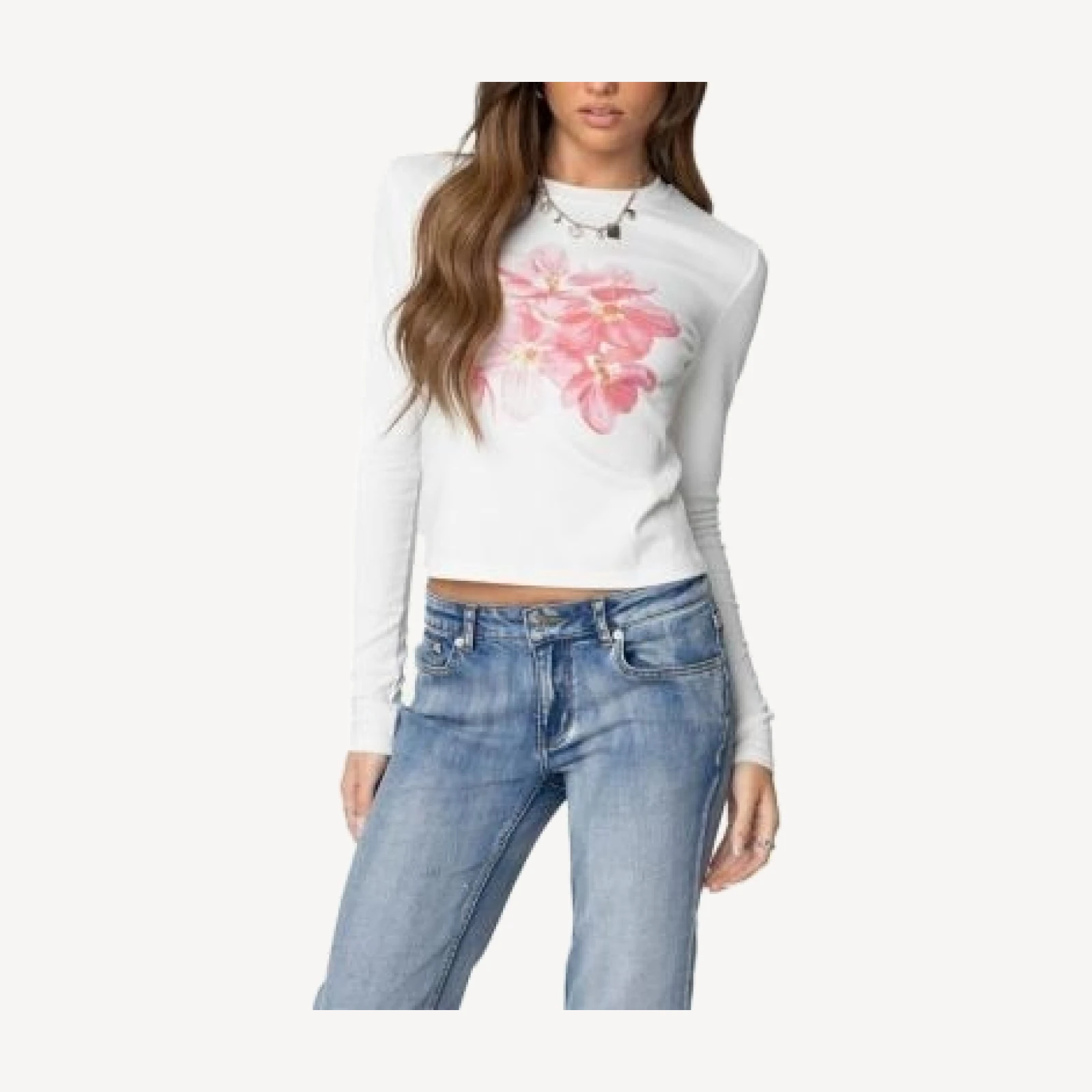 Edikted Blossom Long Sleeve T Shirt