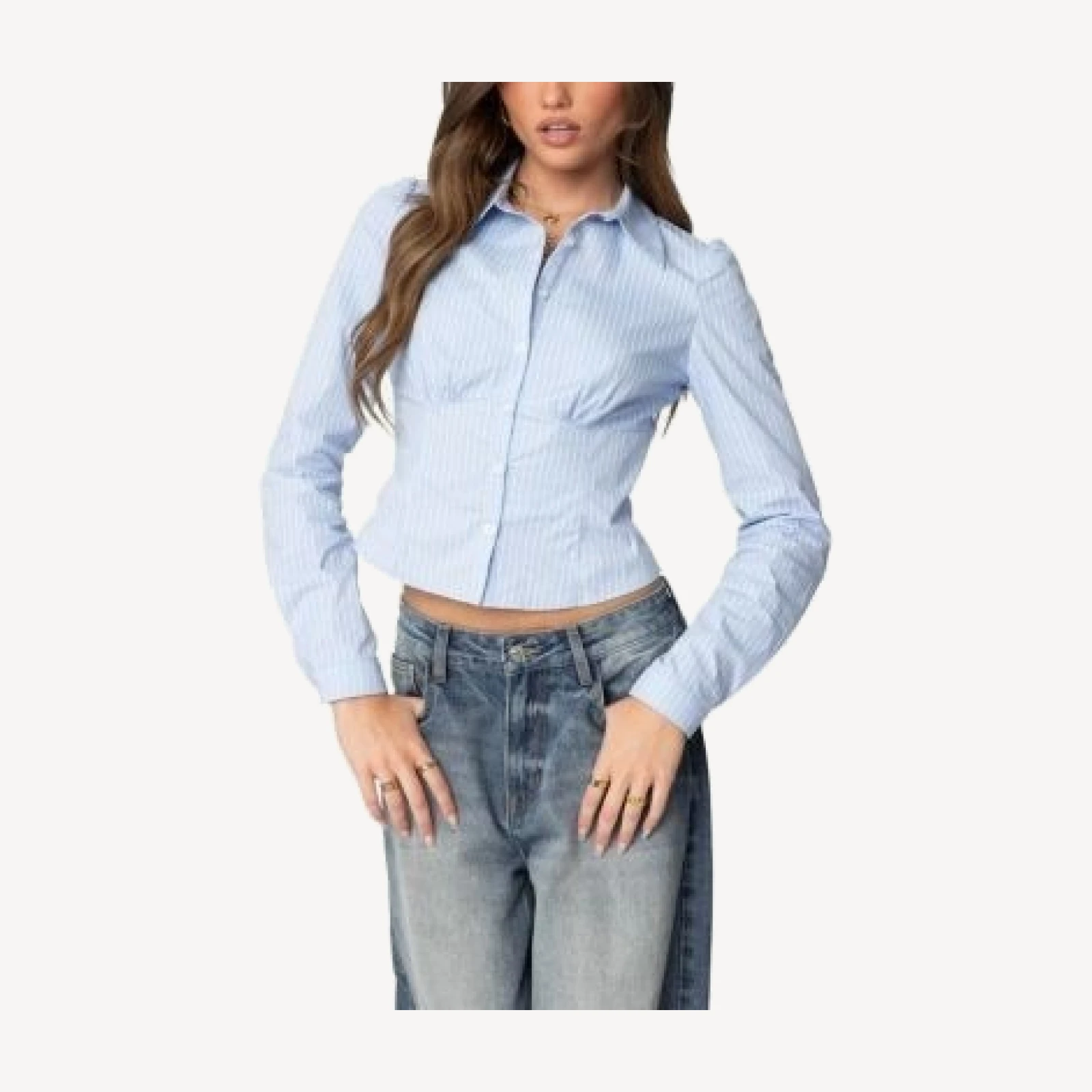 Edikted Tailored Pinstripe Button Up Shirt