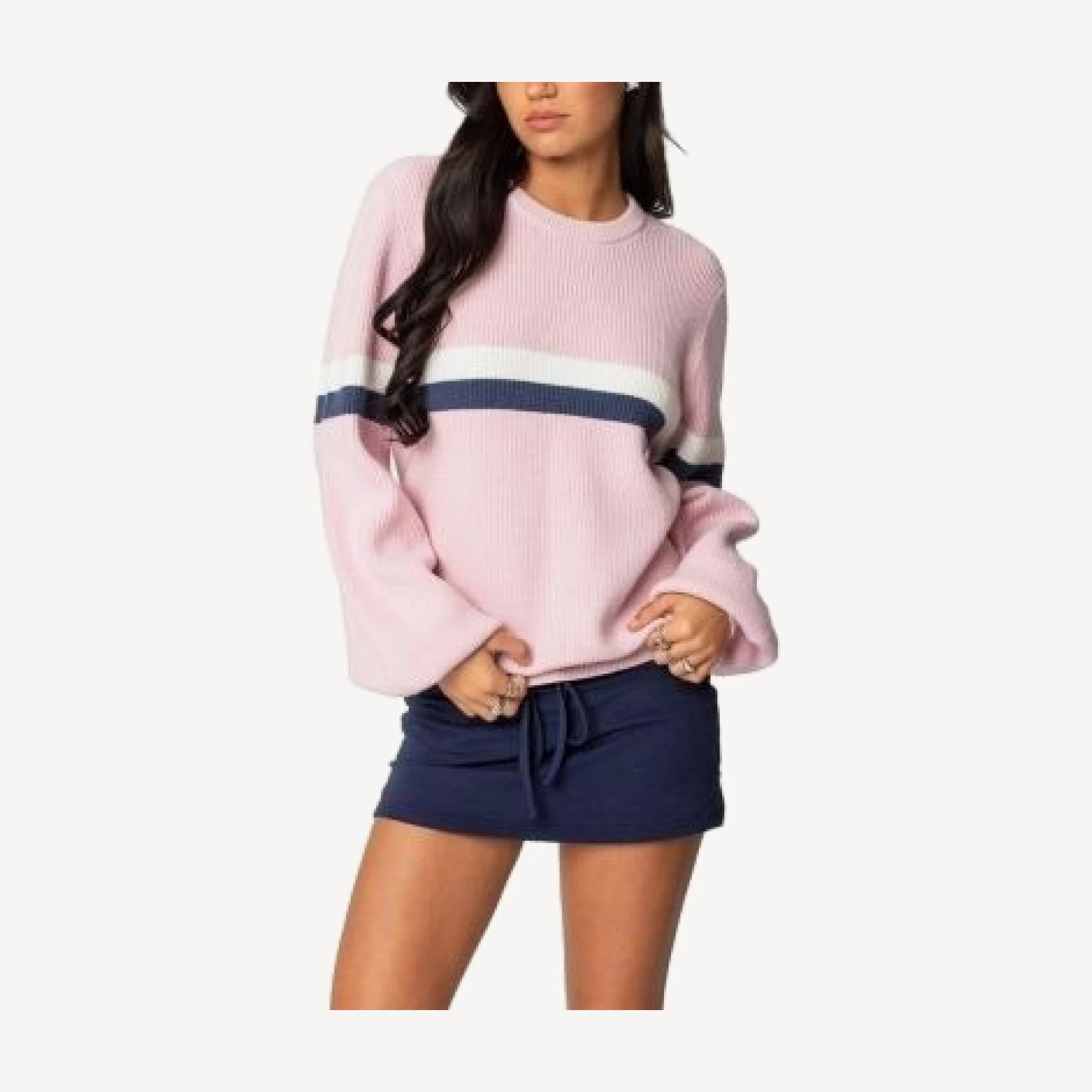 Edikted Nautical Striped Oversized Sweater