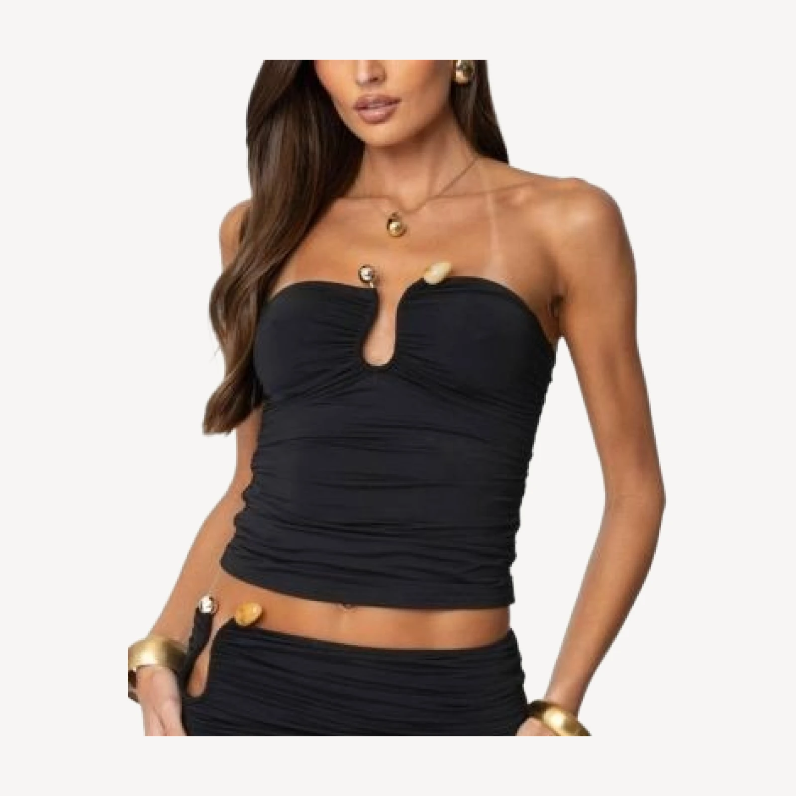 Edikted Curved U Strapless Top