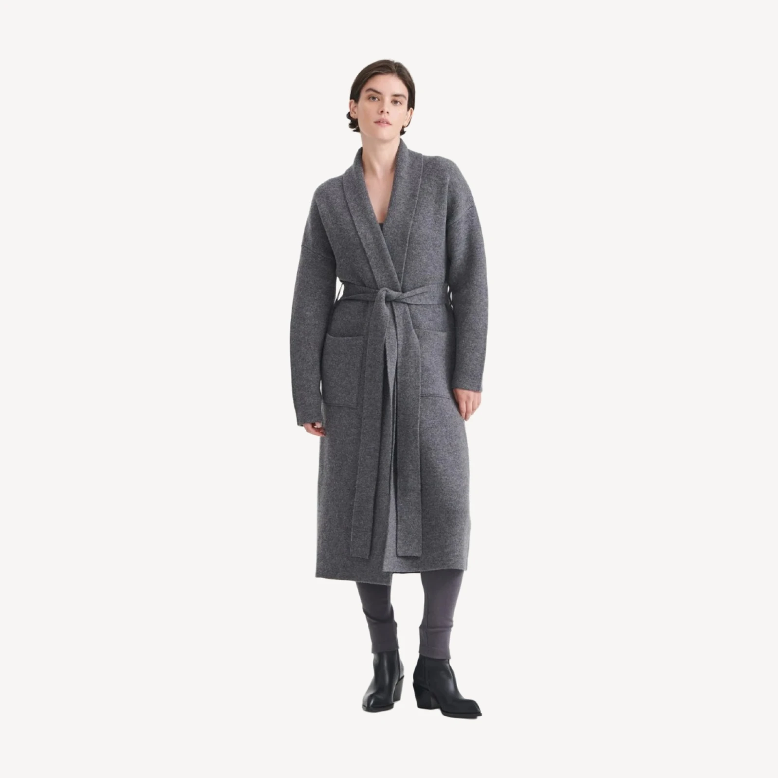 Luxe Merino Cashmere Tie Waist Coat