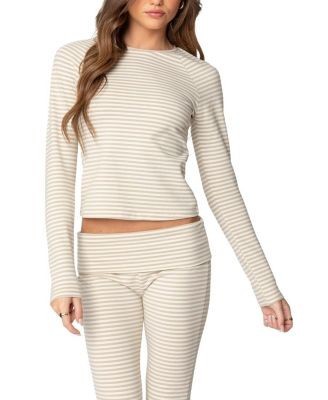 Edikted Kaeli Stripey Long Sleeve T Shirt