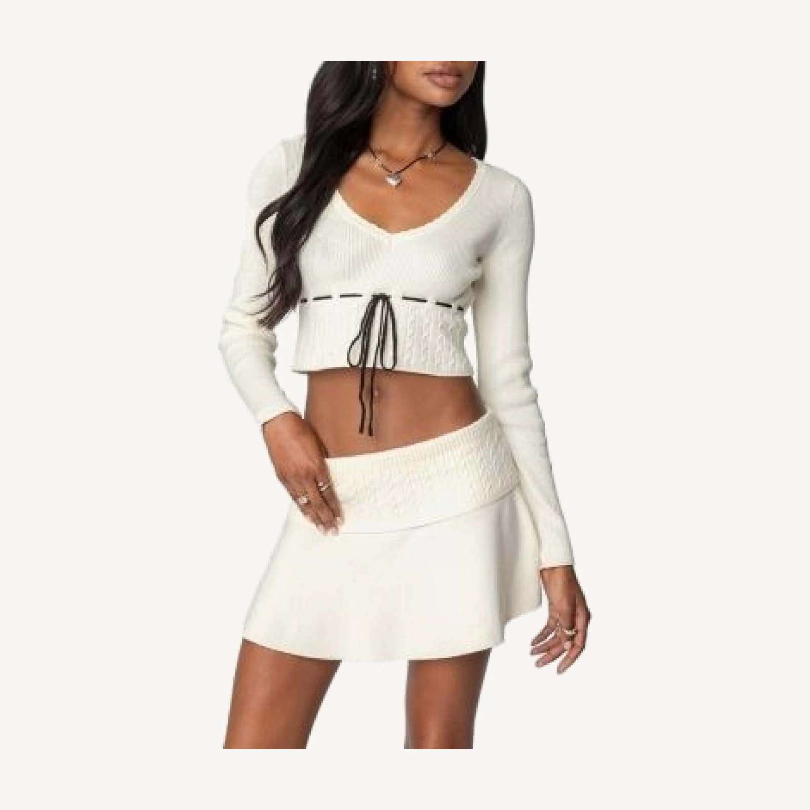Edikted Andie Ribbon Knit Top
