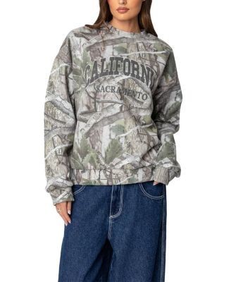 Edikted Cali Baby Camo Sweatshirt