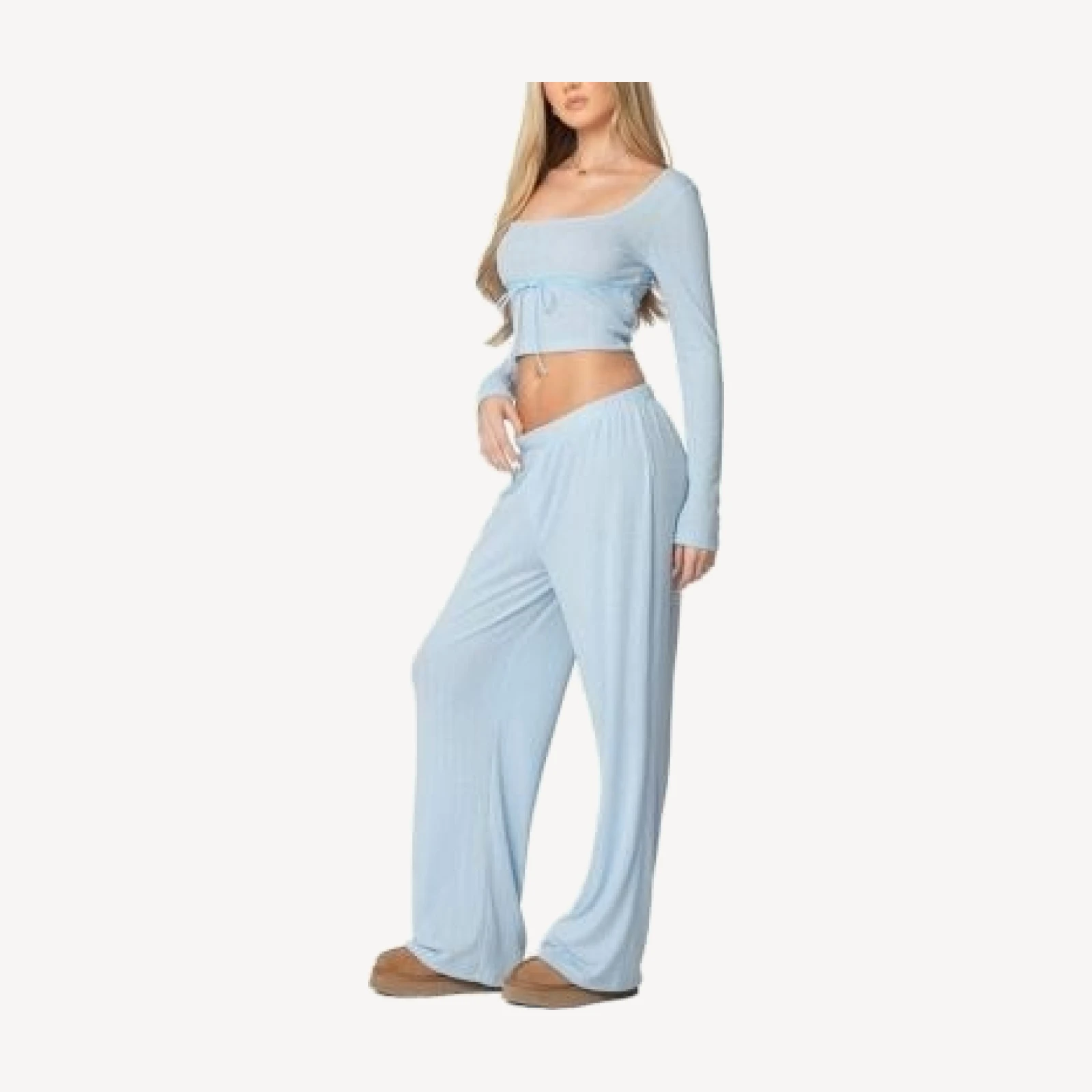 Edikted Ren Square Neck Pointelle Top